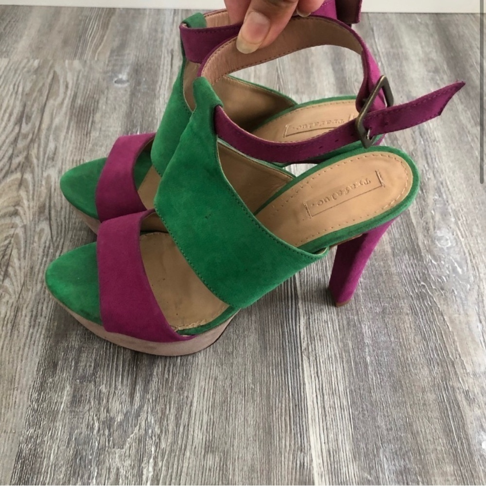 Zara Trafaluc Platform Multi Color Block Hills Sh… - image 3